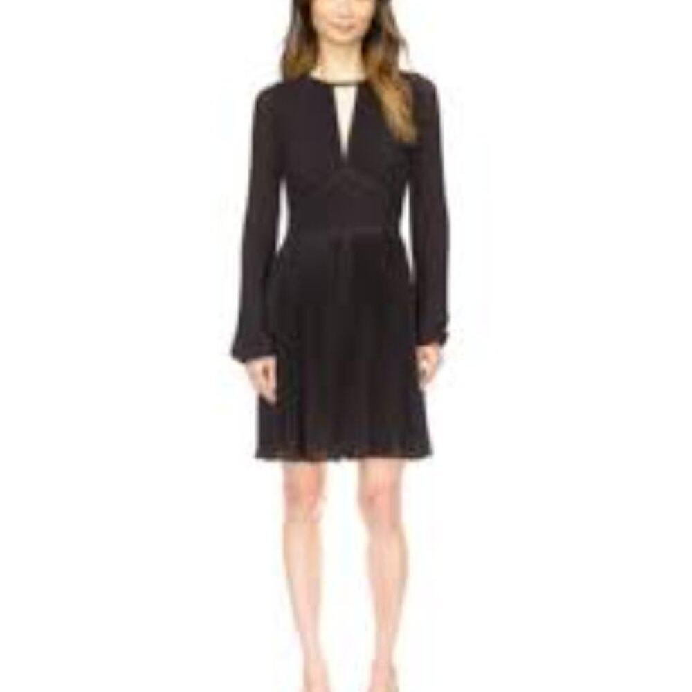 MICHAEL KORS NEW BLACK PLEATED MINI DRESS PS 1267